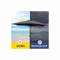 Umbrela de protectie solara pentru gradina, diametru de 2.7 m, gri, Vivo, PU27